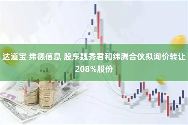 达道宝 纬德信息 股东魏秀君和纬腾合伙拟询价转让208%股份